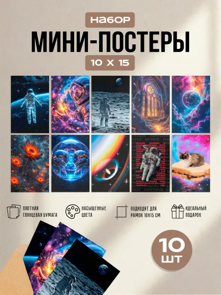 Pictura Мини постеры Космос (10 шт)