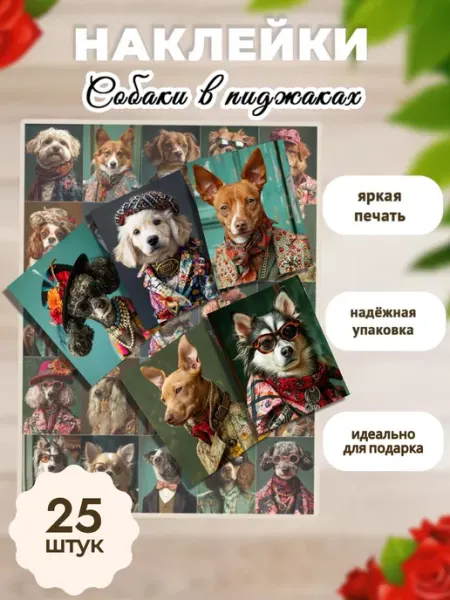 MAJIVVI HOME Наклейки стикеры собаки в пиджаках