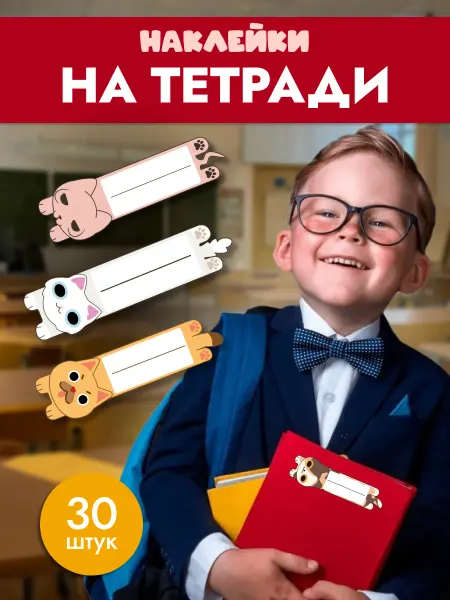 Pank.serg Наклейки маркировочные на тетради 30 штук