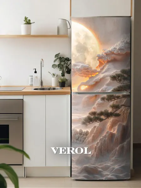 VEROL Наклейки интерьерные горный пейзаж на холодильник