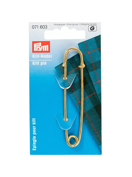 Prym Булавка для килта 071603, 76мм, латунь, золотистый