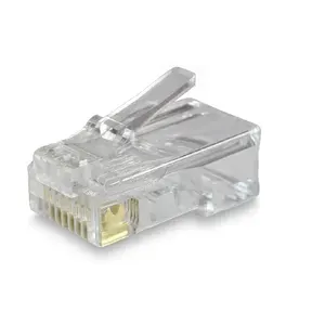 Коннектор компьютерный RJ-45 на кабель 8P8C, (8 мест, 8 контактов), 50 шт. в упаковке, прозрачные