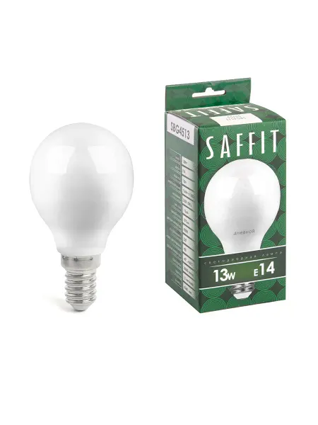 SAFFIT Лампа светодиодная SBG4513 Шарик E14 13W 230V 6400K