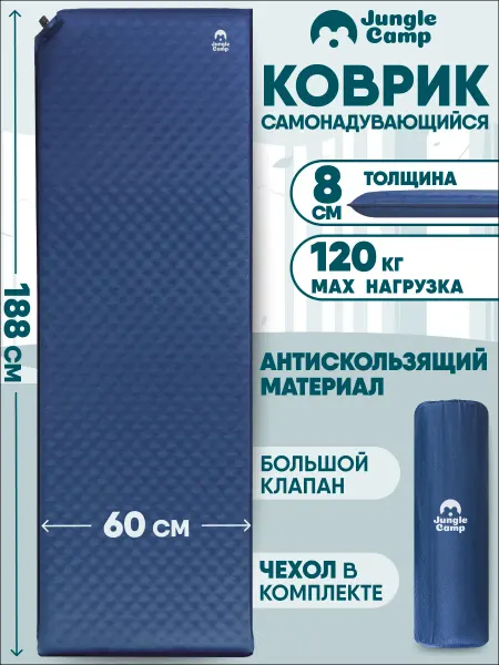 Jungle Camp Матрас коврик туристический самонадувающийся одноместный 8см