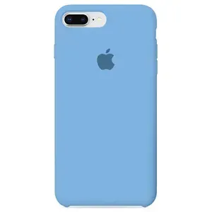 Силиконовый чехол для смартфона Silicone Case на iPhone 8 Plus / Айфон 8 Плюс с логотипом, васильковый