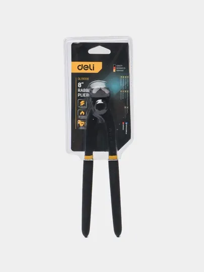 Клещи Deli EDL111008 чр 8"