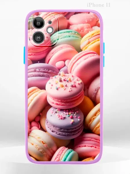 Чехол на iPHONE 11 с принтом Макарон