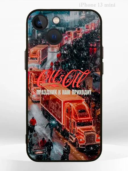 PRINTberries Чехол на iPHONE 13 mini с принтом новогодний coca cola