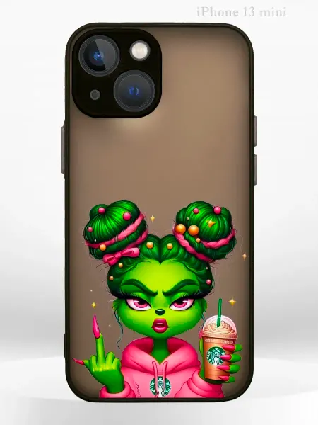 PRINTberries Чехол на iPHONE 13 mini с принтом новогодний grinch girl
