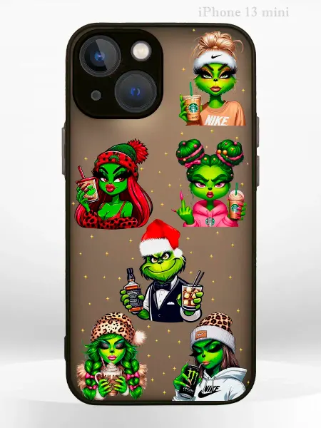 PRINTberries Чехол на iPHONE 13 mini с принтом новогодний grinch