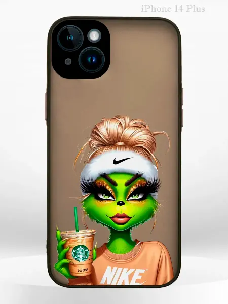 PRINTberries Чехол на IPHONE 14 Plus с принтом новогодний grinch nike