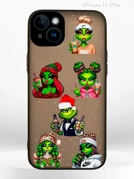 PRINTberries Чехол на IPHONE 14 Plus с принтом новогодний grinch