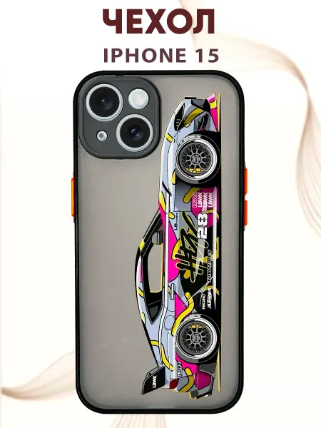PRINTberries Чехол на IPHONE 15 с принтом машина LBWK