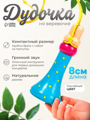 Музыкальная игрушка "Дудочка на веревочке", для детей, цвета