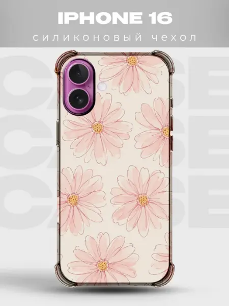 PRINTberries Чехол на iPhone 16 Цветы нежные букет весна флораль