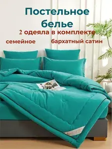 Постельное белье семейное с двумя одеялами, бархатный сатин, хлопок Candies Can-27A