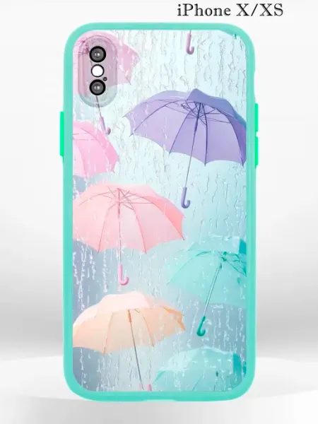 PRINTberries Чехол на iPHONE XS X с принтом зонтики