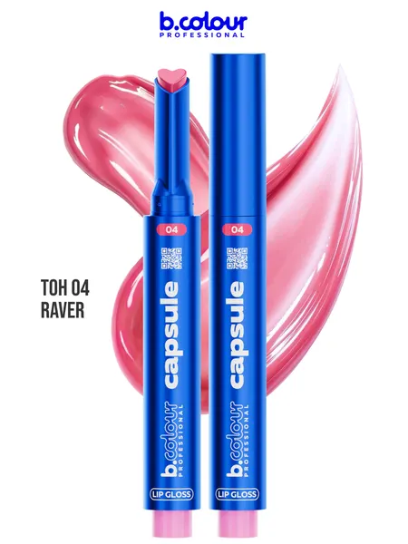 B.COLOUR PROFESSIONAL Блеск для губ бальзам розовый увлажняющий CAPSULE 04 Raver