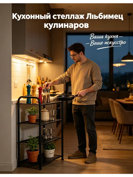 Этажерка для кухни 80 см высотой, не загромождает