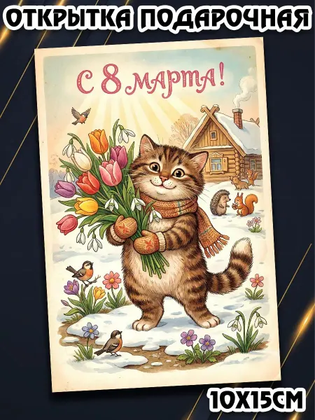 Podarkez Открытка с 8 марта СССР ретро