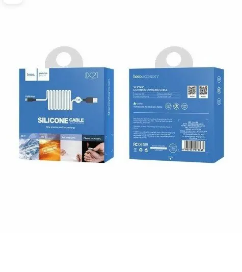 Кабель USB - Lightning HOCO X21 1м ч/б (6957531071365)