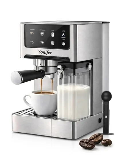 Рожковая кофеварка Sonifer SF-3587, 20 Бар, 1350 Вт, 1,8 л, автоматический капучинатор - Кофемашины и кофеварки