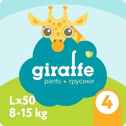Lovular - Трусики-подгузники GIRAFFE L 8-15 кг, 50 шт/уп