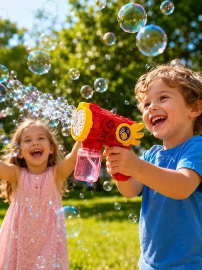 Детский Bubble Gun автоматический пистолет для мыльных пузырей 8+