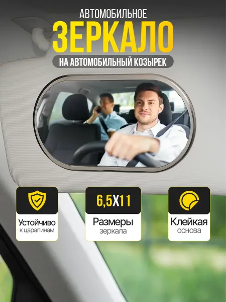 Зеркало в салон автомобиля на козырек машину