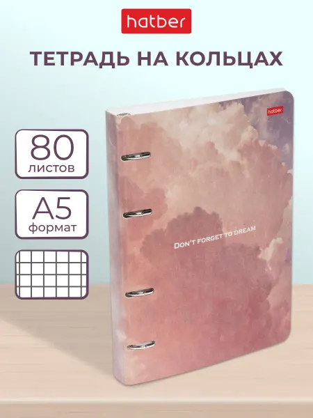 Hatber Тетрадь на кольцах 80 листов
