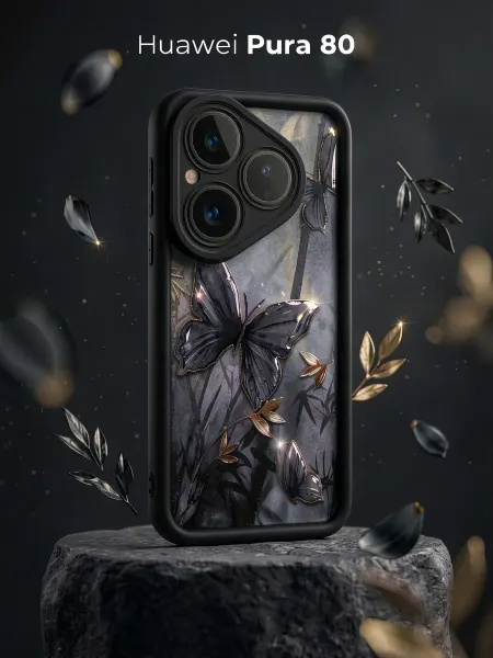 ЧЕХОЛБЕРИ Чехол с высокими бортами и принтом на Huawei Pura 80