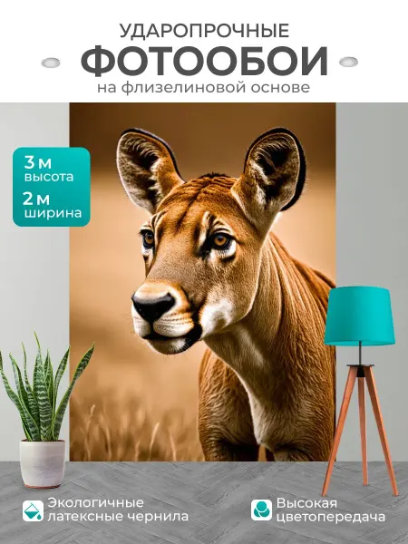LotsPrints Фотообои "Животные в стиле сепия" 2x3м