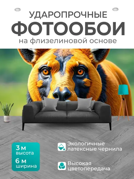 LotsPrints Фотообои "Животные в стиле рендер" 6x3м