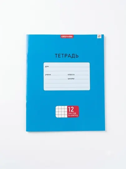 Тетрадь школьная А5 в клетку, 12 листов, набор 10 шт