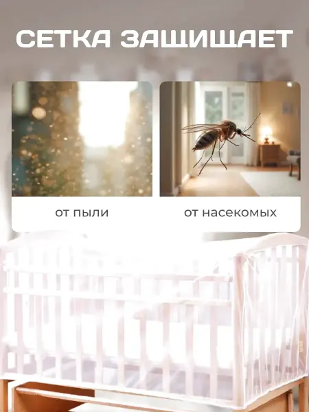 MosquitoesShop Сетка москитная на детскую кроватку