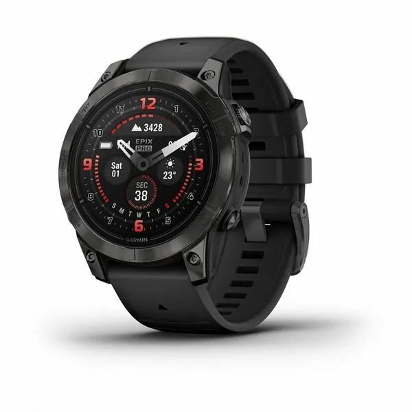 Умные часы Epix PRO Gen 2 Sapphire Edition 47mm, Carbon Grey DLC Titanium with Black Band, смарт часы c AMOLED-дисплеем, сенсорный экран с сапфировым стеклом и силиконовым черным ремешком Garmin (010-02803-11)