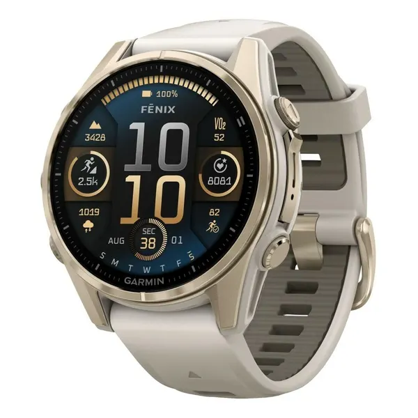 Смарт-часы Garmin Fenix 8 AMOLED 43 мм Sapphire Fog Grey Titanium золото, сапфировое стекло, титан, 010-02903-11, Европа