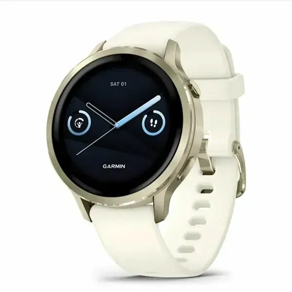 Смарт-часы Garmin Venu 4, Amoled, 41мм Lunar Gold с силиконовым ремешком 010-03013-00
