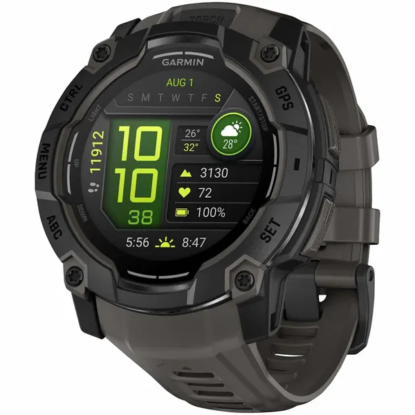 Умные часы Garmin Instinct 3 50мм, черные с силиконовым ремешком 010-03020-00