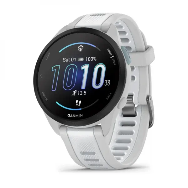 Умные беговые часы Garmin Forerunner 165 Music GPS AMOLED Mist Gray/Whitestone