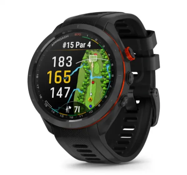 Умные часы Garmin Approach S70 47 мм AMOLED, карты полей для гольфа, водонепроницаемость 50 м, чёрный