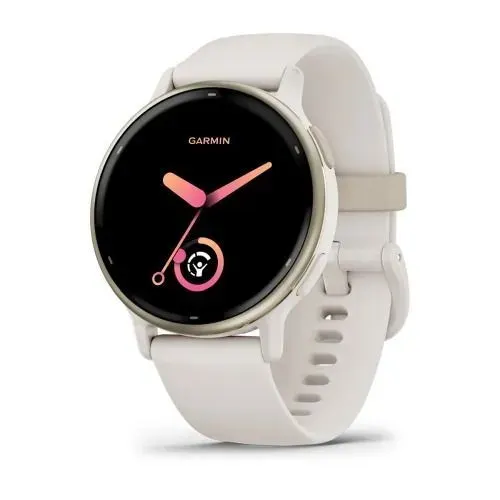 Часы Garmin VIVOACTIVE 5 цвета слоновой кости с золотистым безелем и силиконовым ремешком