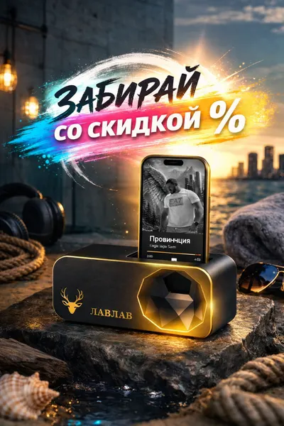 Акустический усилитель звука "лавлаб", для смартфонов, PLA Черно-золотистый