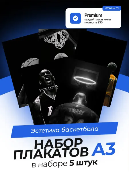AVAIL Постеры Эстетика баскетбола. 5 штук. А3