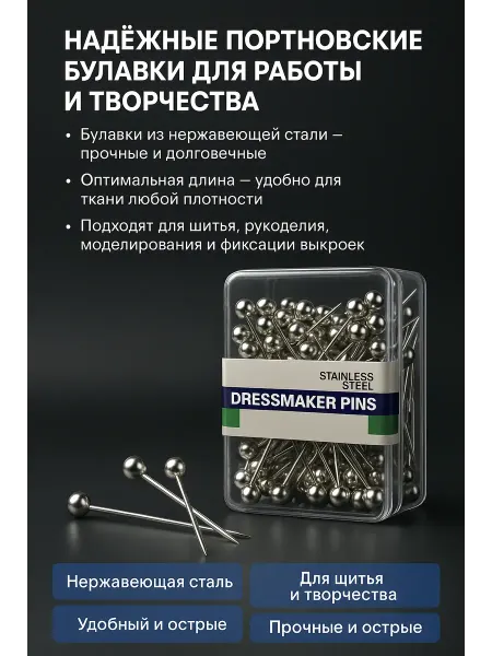 MegaMix3 Портновские булавки с головками тонкие для шитья