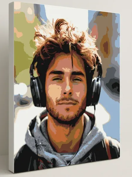 PANOMERAM Картина по номерам - Человек с наушниками и плеером