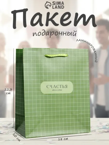 Сима-Ленд & UPAK LAND Пакет подарочный ламинированный 18 х 22,3 х 10 см