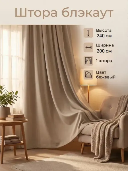 Home Decor штора блэкаут 200х240см - 1 штука