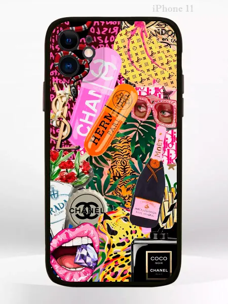 PRINTberries Чехол на iPHONE 11 с принтом коллаж brand