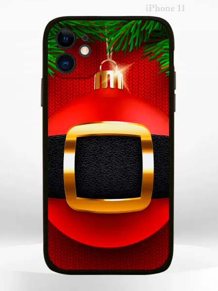 Чехол на iPHONE 11 с принтом новогодний Santa Claus
